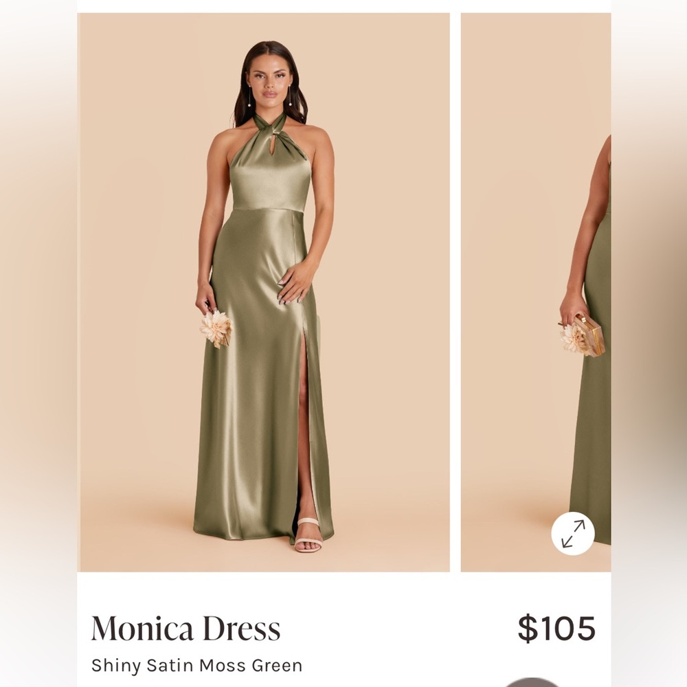 Birdy Grey Monica Shiny Satin Dress in Moss Green